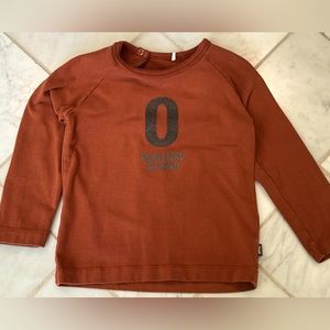 Imps & Elfs Long Sleeve Shirt toddler boys size 12-18M brown.